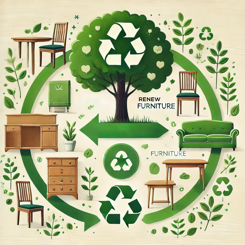 Sustainable Impact for Tree and Wood Illustration